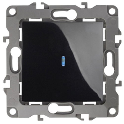 Выключатель с подсветкой без рамки Эра S12 1-кл 10А черный фото Выключатель с подсветкой без рамки Эра S12 1-кл 10А черный картинка